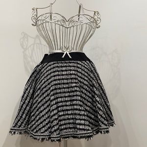 MILLY tweed mini skater skirt